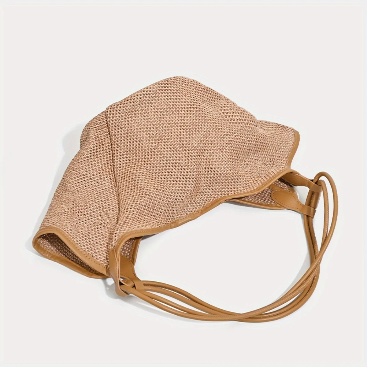 حقيبة حمل من القش للعطلات - حقيبة كتف بوهو ذات سعة كبيرة مرقعة ومريحة ومحفظة كروس للنساء حقيبة شاطئ صيفية