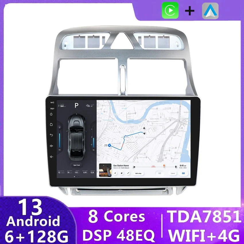 

2din Android 13 car multimedia player for Peugeot 307 307CC 307SW 2002-2013 car radio GPS navigation WiFi Bluetooth 4G dsp rds