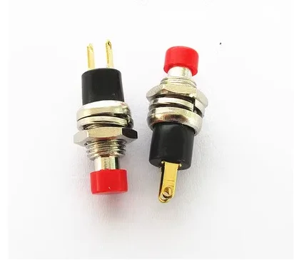 PB05A PBS-110 black head self-locking switch opening 7MM button small button with self-locking 2-pin gold feet