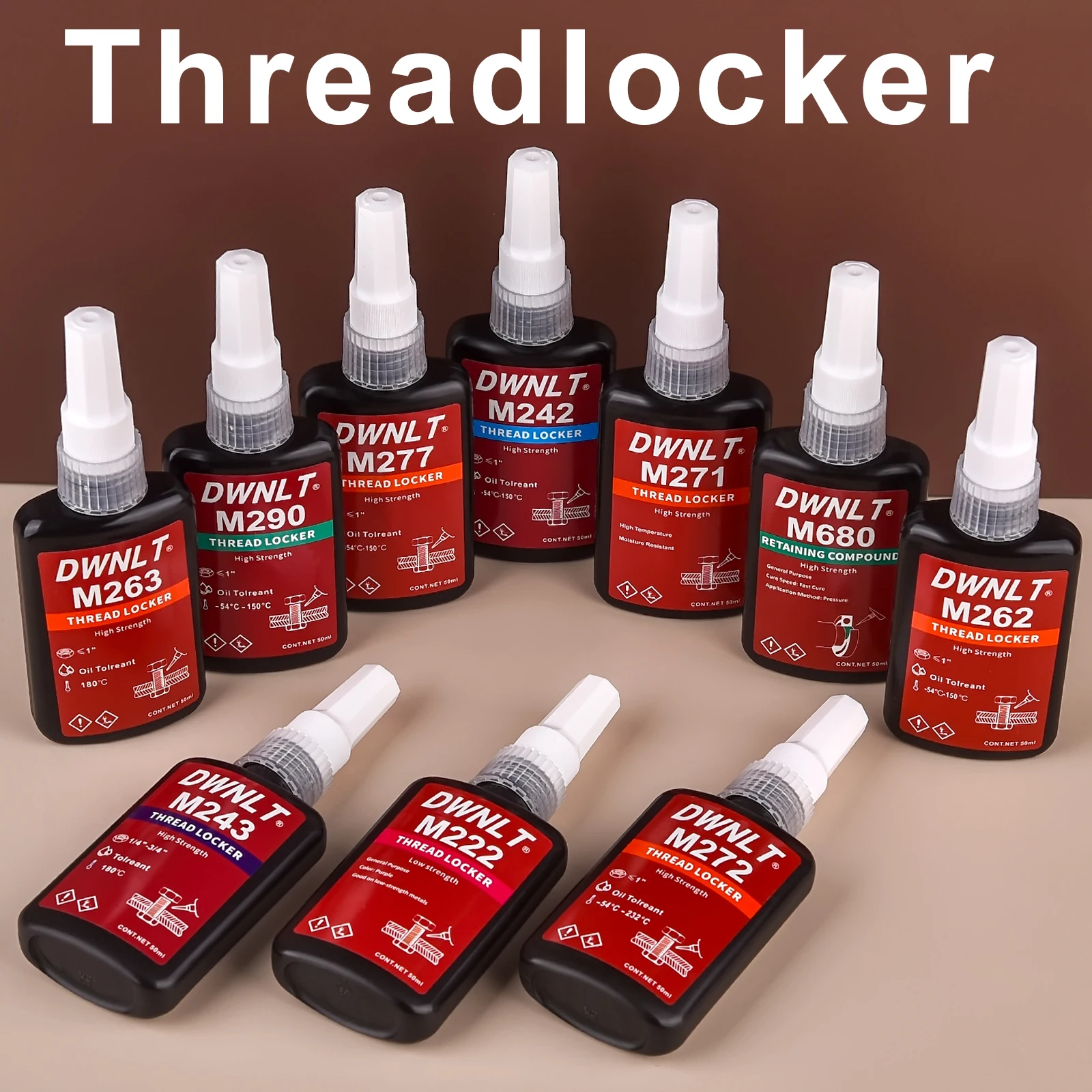 スレッドロッカー-接着剤,緩み防止,ネジ留め,接着剤,急速硬化,222 242 243 262,0ml