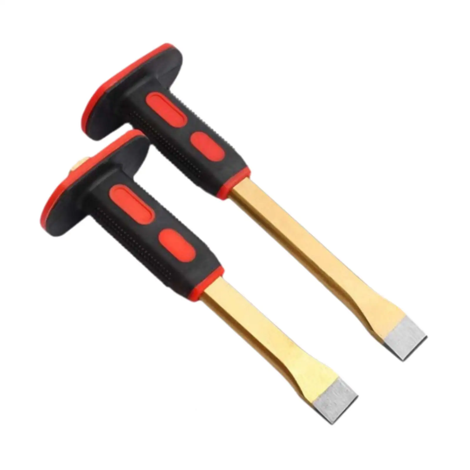 2 Pieces Masonry Chisels Stone and Rock Tools with Hand Protector Heavy Duty Versatile Hand Tools for Rock Concrete Breaking