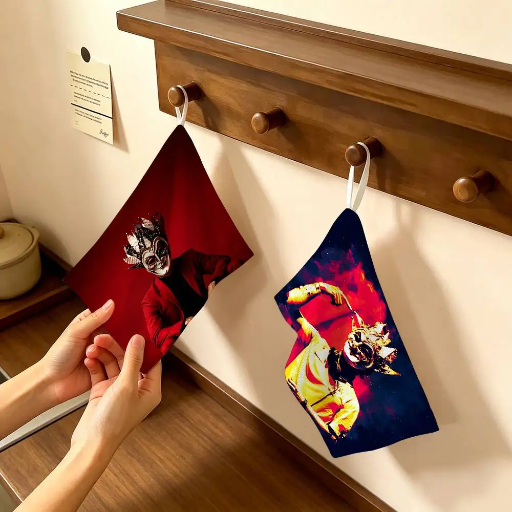 DJ Boris Brejcha Household Hanging Towel, Polyester Cotton Hand Wiping Towel, Sturdy for Bathroom Bedroom