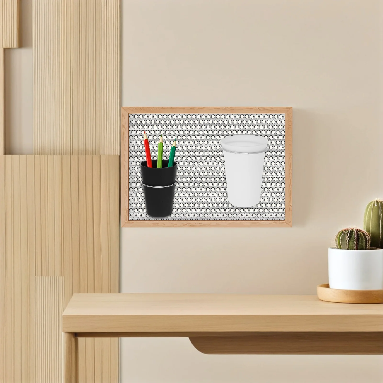 ชุดอุปกรณ์จัดเก็บแบบติดผนัง 4 ชิ้น พร้อมตะขอแขวน สำหรับเก็บอุปกรณ์ ปากกา ตะปู อุปกรณ์ทำเล็บ ใช้ได้ในโรงรถ อู่ซ่อม สำนักงาน หรือจัดระเบียบเครื่องมือ