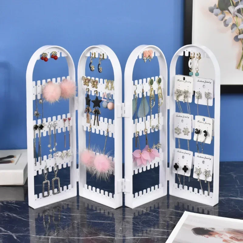 Foldable Jewelry Holder Stand Necklace Earrings Ring Bracelet Display Stand Desktop Jewelry Storage Rack Acrylic Display Racks