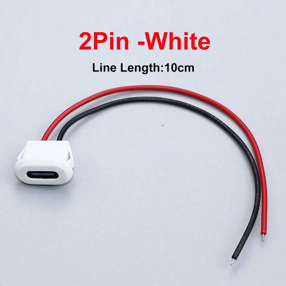 JCD 2-Pin 4-Pin USB Typ C Anschluss Buchse Weiblich Mit Kartenschnalle 3A Hochstrom-Ladeanschluss USB-C Ladegerät Stecker Buchse
