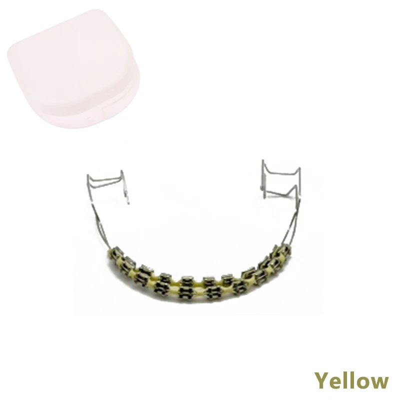 1 Pair Fake Braces Colorful Brackets For Teeth Temporary Metal Wires Metal Bracket Orthodontic Ligature Ties Dental