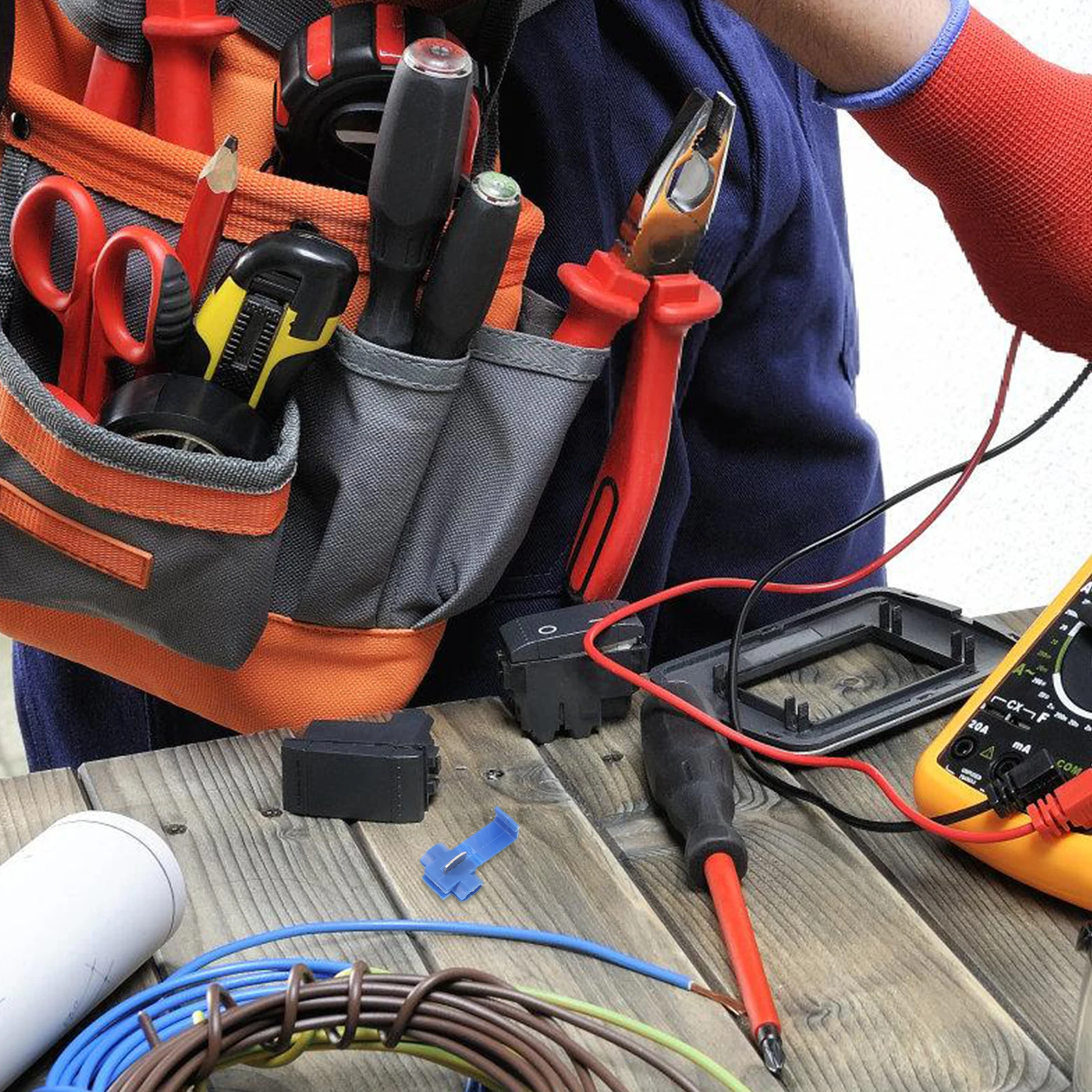 

160Pcs T-Tap Splice Connectors Kit Electrical Wire Terminals Quick Connect No Strip Needed for Car Trailer Boat Marine and