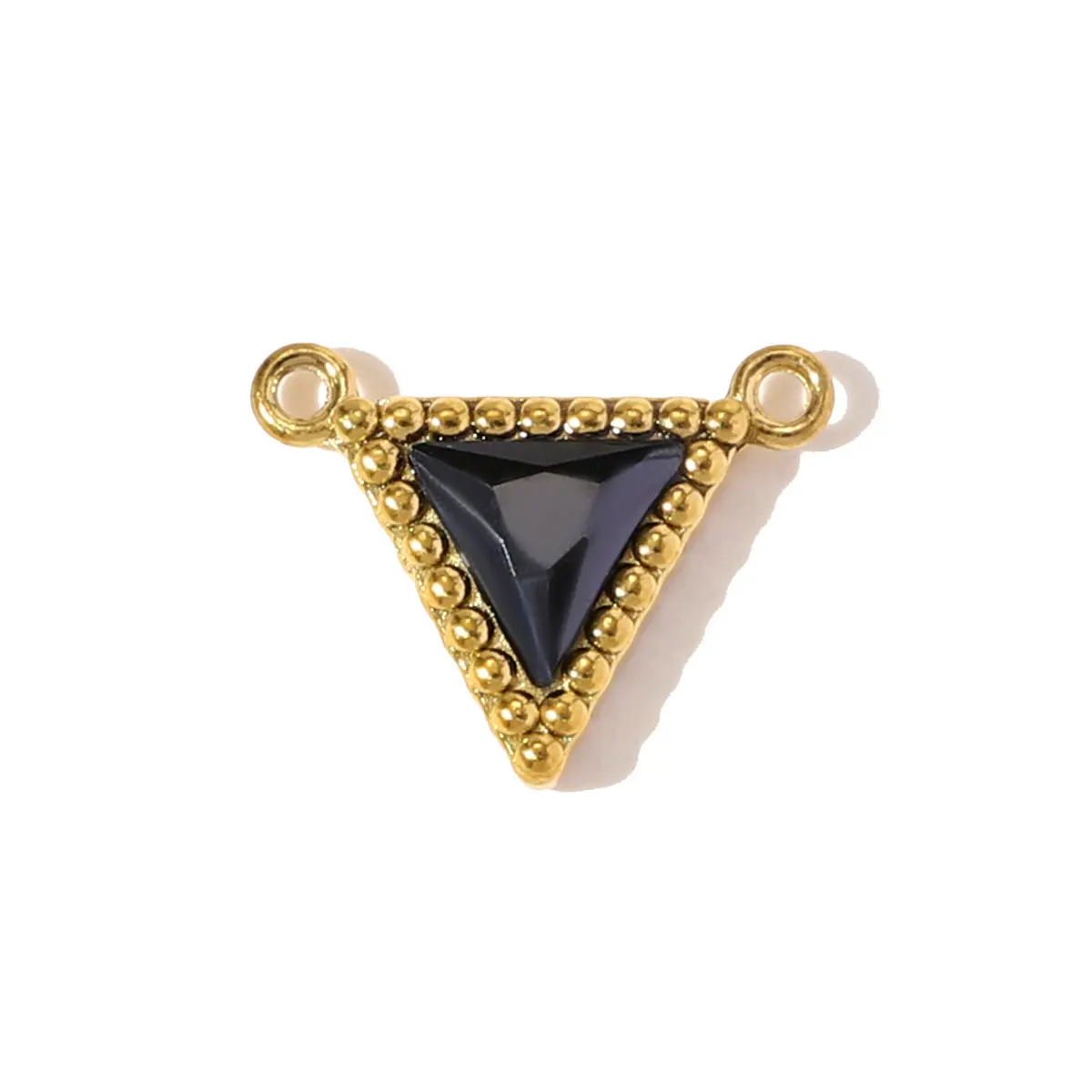3Pcs/Lot Stainless Steel Life Sweet Love Disc Charms Triangle Zircon Pendants For DIY Fashion Jewelry Making Necklace Wholesale