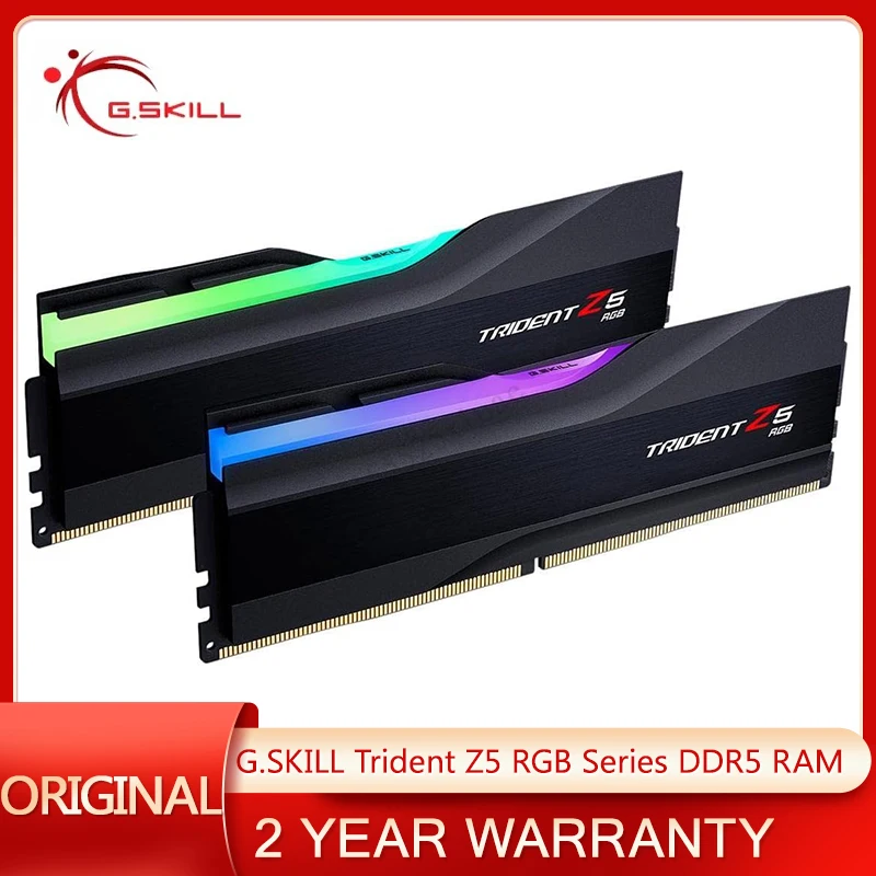 G.Skill Trident Z5 RGB Series 2x16GB / 2x32GB Kit 288-Pin SDRAM DDR5 6000 6400 6800 7600MHz Dual Channel Desktop Memory - Black