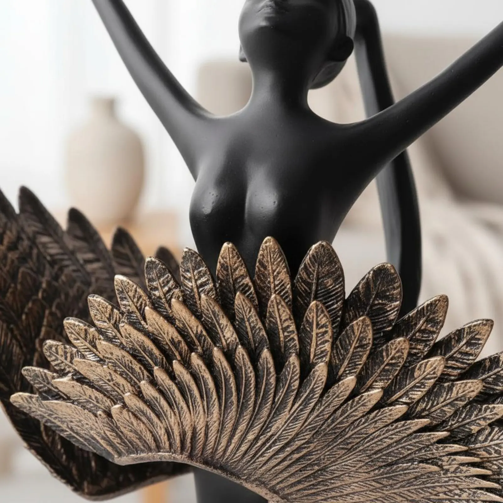 Estatua Niña Bailarina Ángel Vintage – Escultura Ballet Decorativa - imagen 4