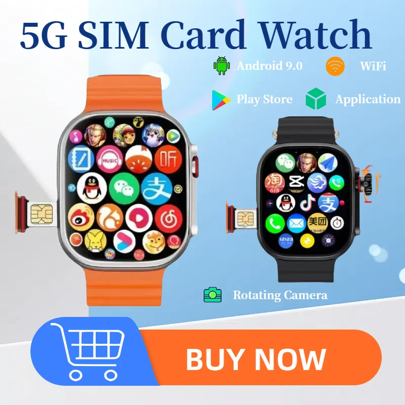 

CDS9 4G умные часы сетевая карта вращающаяся камера оригинальный Android 9.0 модифицированный Google Play Store глобальная версия умные часы