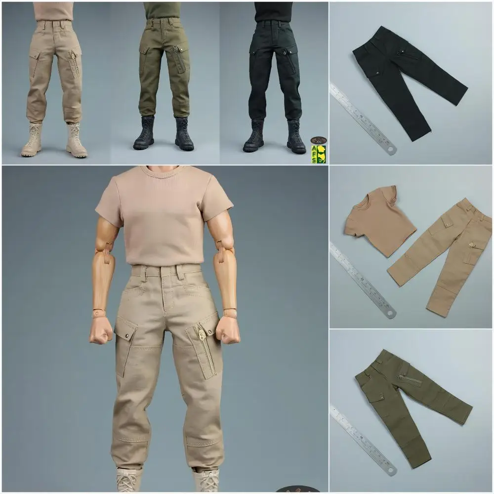 AFS 1/6 Scale Combat Pants  T-shirts  Clothes Accessories  Model for 12 inches Male Action Figure Body