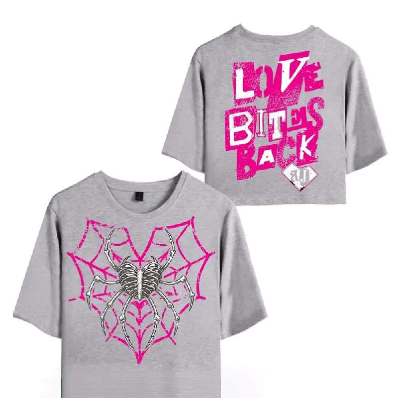 2025-26 Sommer Schwarz AJ Lee Love Bites Zurück Gedruckt Mode Lässig männer 100% Baumwolle T-shirt Hohe Qualität y2k T Lose