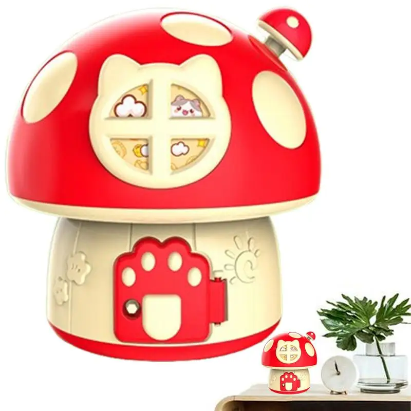 Mushroom Money Bank Cartoon Coin Storage Holder Creative Desktop Money Pot Cute Cash Saving Bank With Anti-Loss Key For Kids