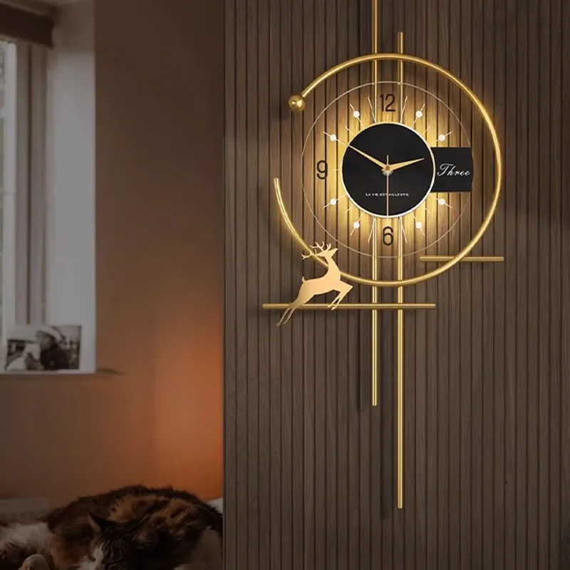 Popular Dining Room Wall Clock Minimalist Luxury Decor Silent Quartz Clock Creative Kitchen Living Room Art Home Decor