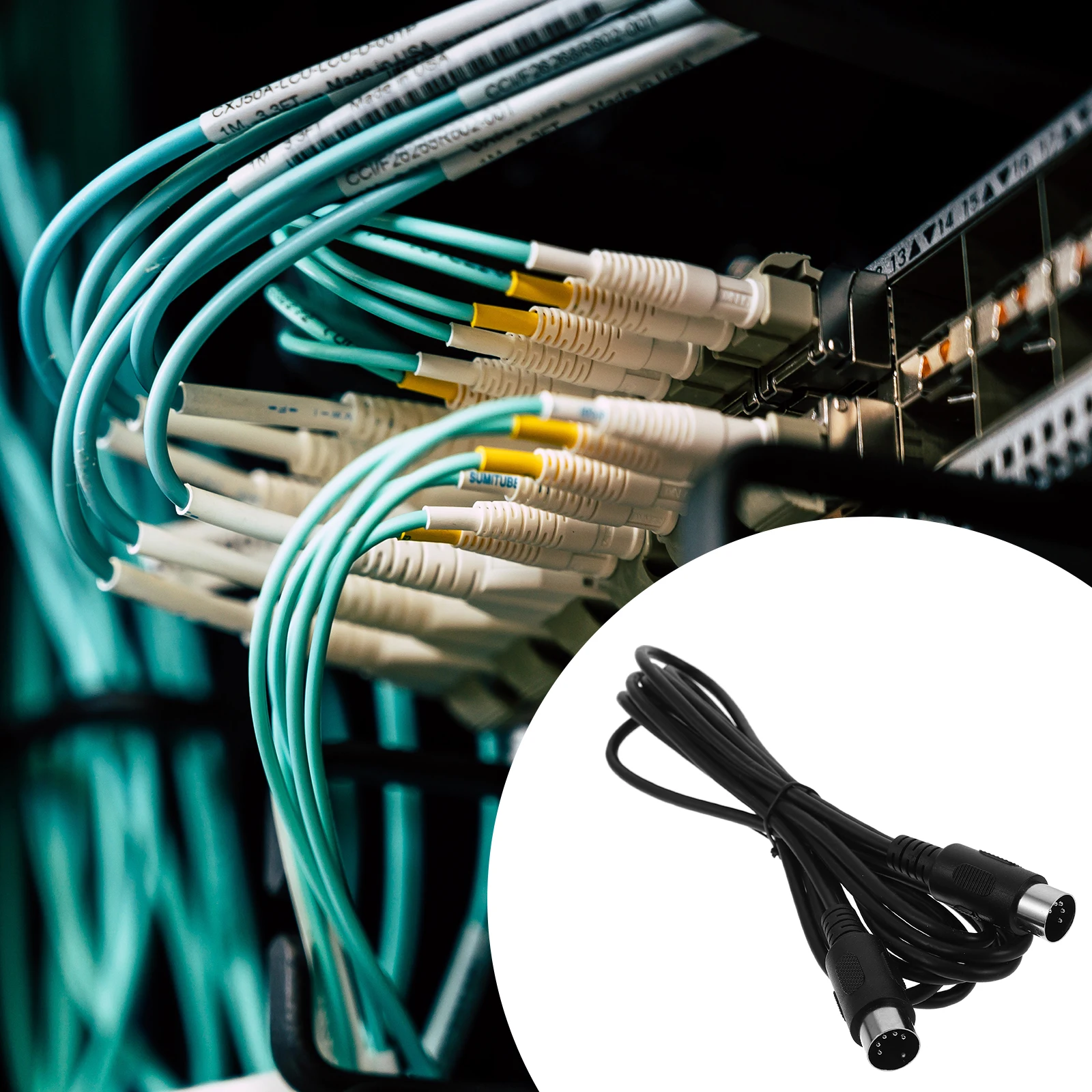 

4pcs MIDI 3M Double Head 5Pin Keyboard Synthesizer Instrument Cable Drum Audio Equipment Accessory Male to Male