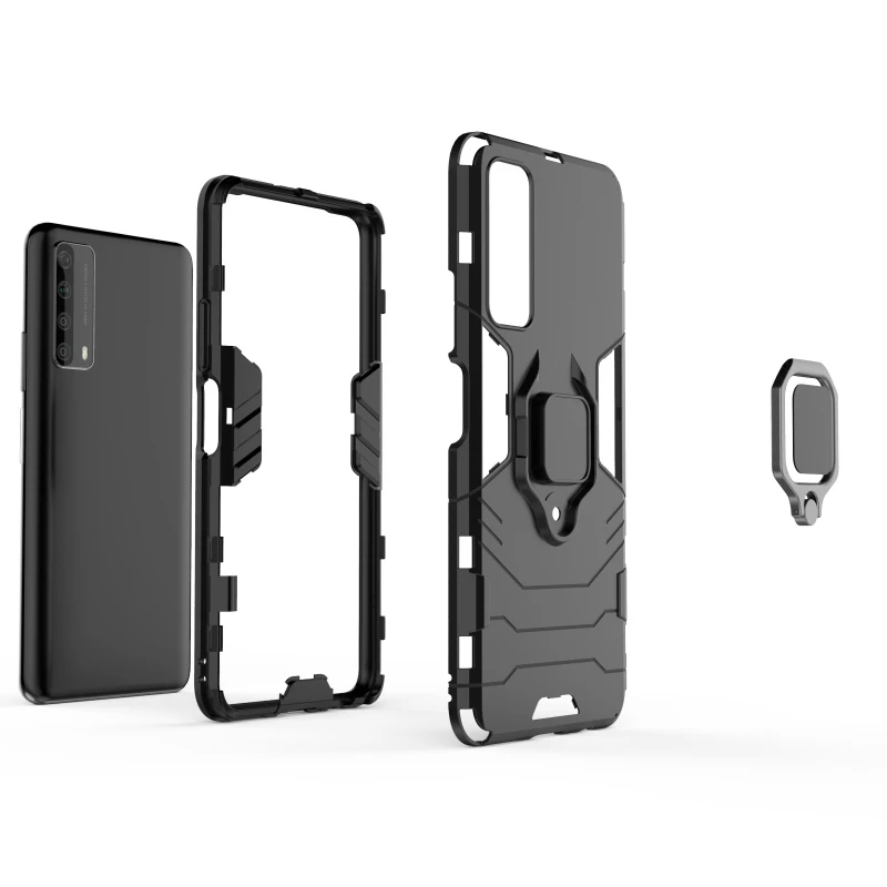 For Huawei P smart 2021 Y7a Enjoy 20 SE 20SE Phone Case Shockproof Armor Metal Ring Holder Magnetic Protect Funda Coque Cases