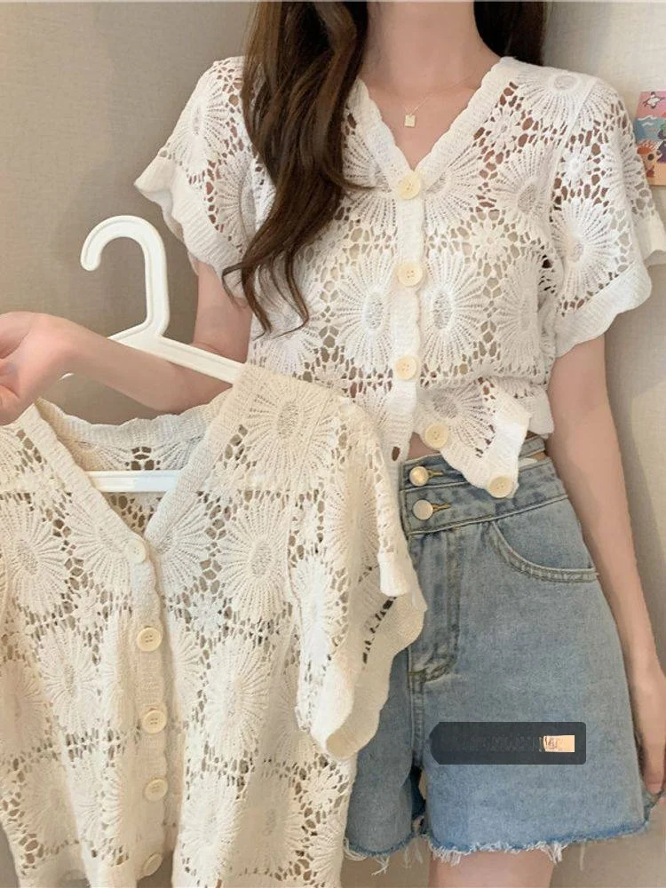 

Новинка 2025, женский вязаный тонкий кардиган с v-образным вырезом, корейский шикарный топ для студентов, поездок на работу, мода