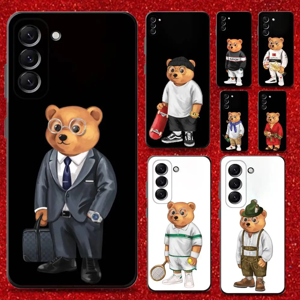 

Fashion Baron F-Filou B-Bear Phone Case For Samsung Galaxy A13,A21s,A22,A31,A32,A52,A53,A71,A80,Soft Black Shell