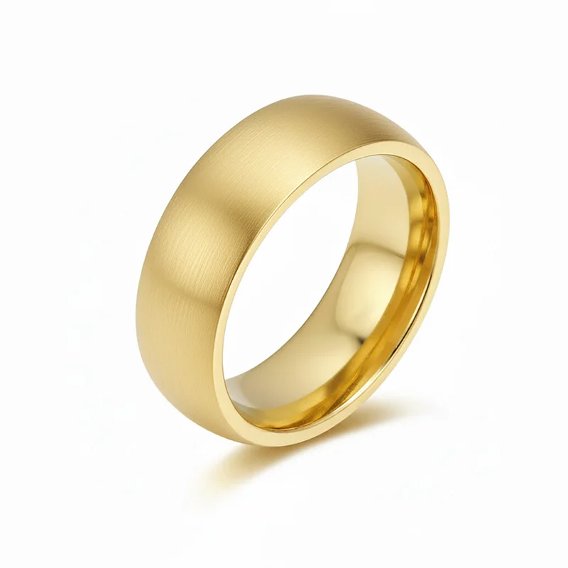 

S925 Sterling Silver Plain Band Men's Ring Curved Brushed Finish Ring European & American Minimalist Style Versatile Luxury Look