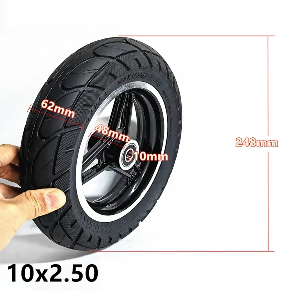 Front Wheel Tire Solid Tyre 10 Inch 10x2.50 E-Scooter Parts Electric Scooter Replacement Scooter Tires Durable