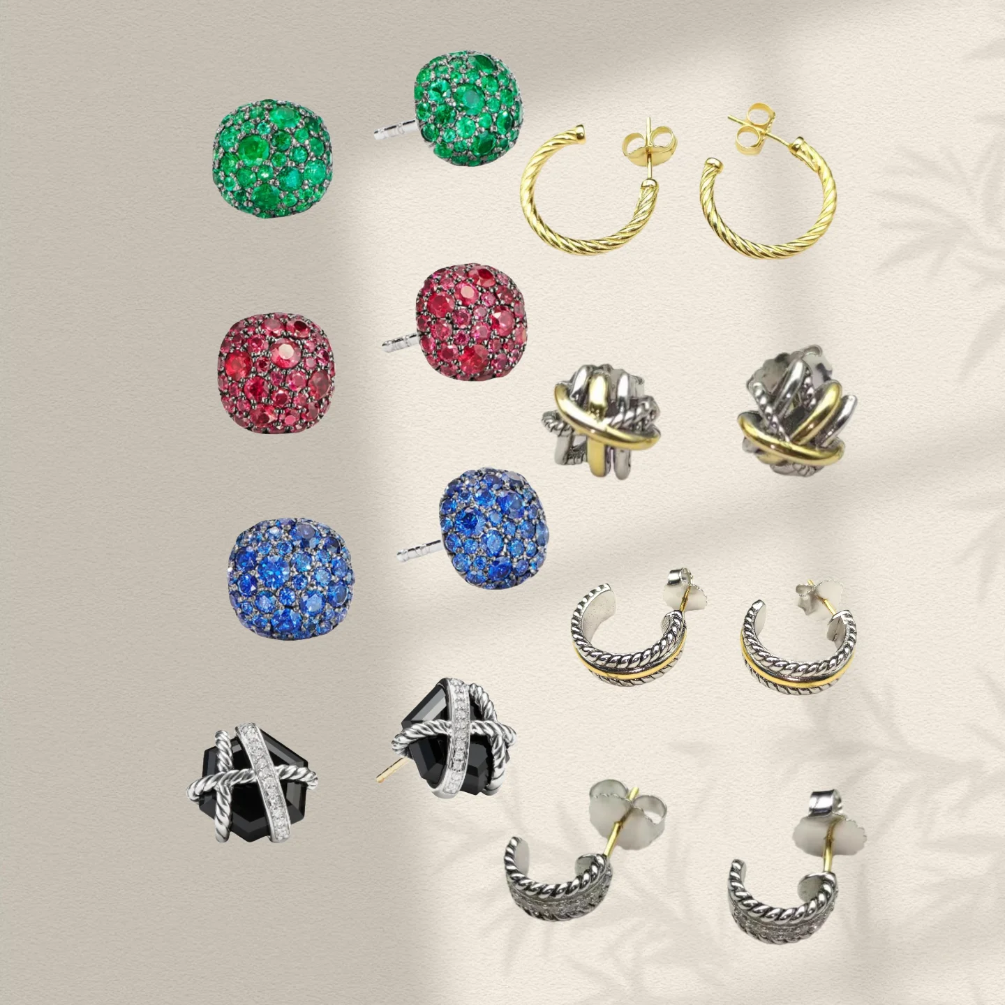 

YK 2025 new 14mm wave hoop earrings neutral fashion trend retro personality simple personality luxury jewelry