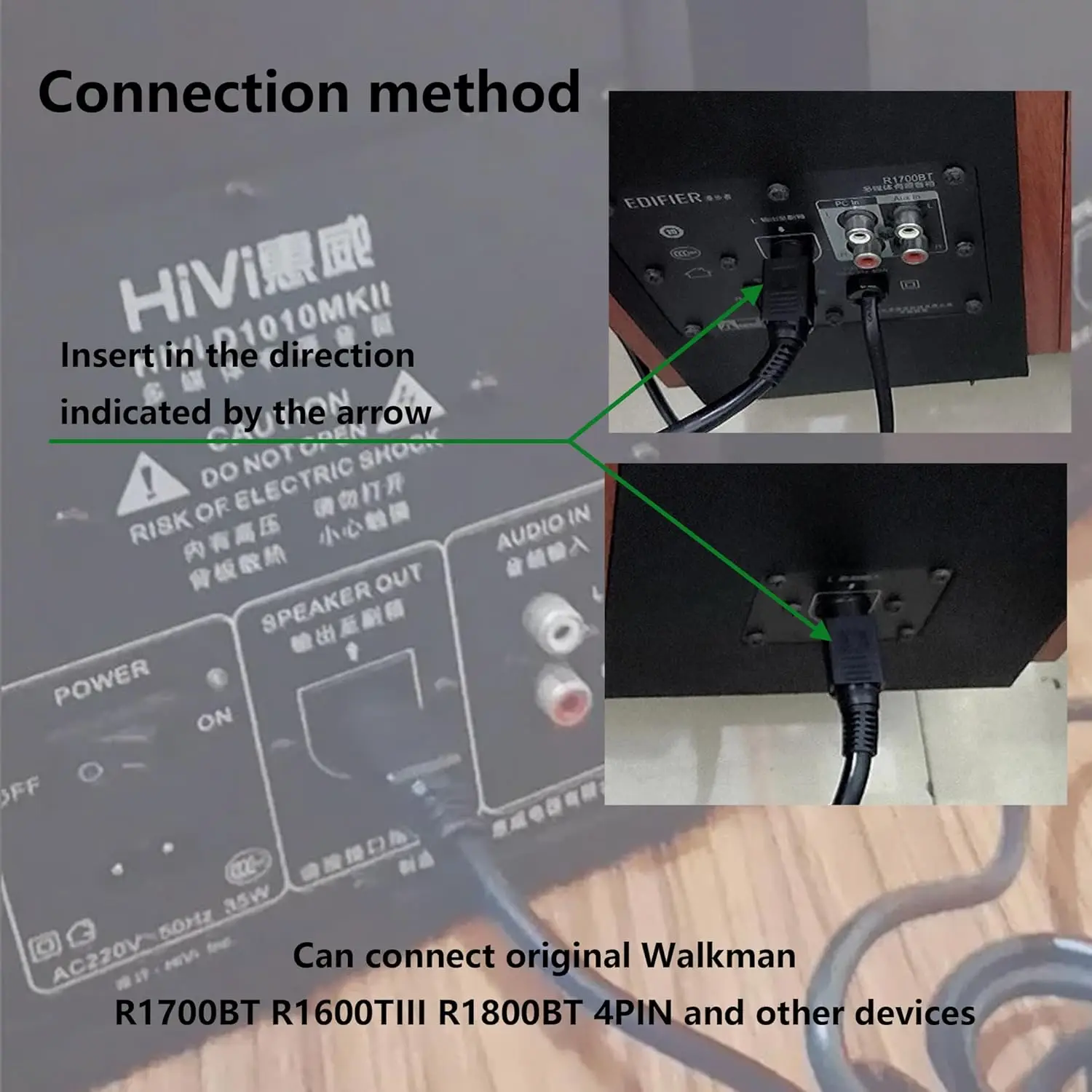 4 Pin DIN Cable,DIN 4 Pin Male to Male Power Cable for CCTV Surveillance Systems, Audio Equipment and Car Audio Systems