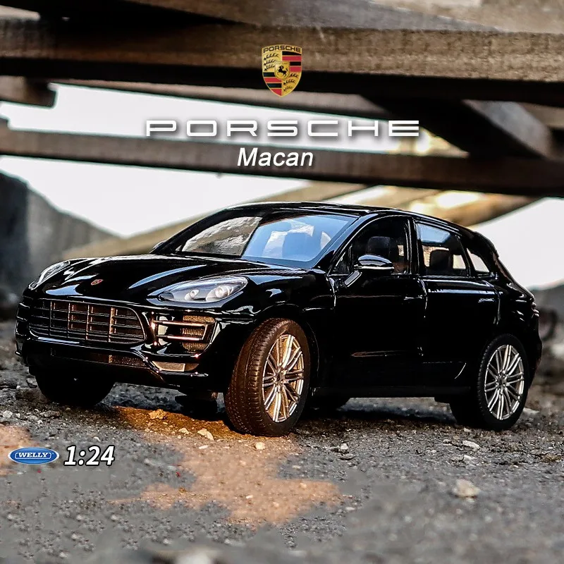 WELLY 1:24 Porsche Macan Turbo SUV Diecasts  Alloy Car Model Metal Toys Vehicles High Simulation Collection Series Kids Toy Gift