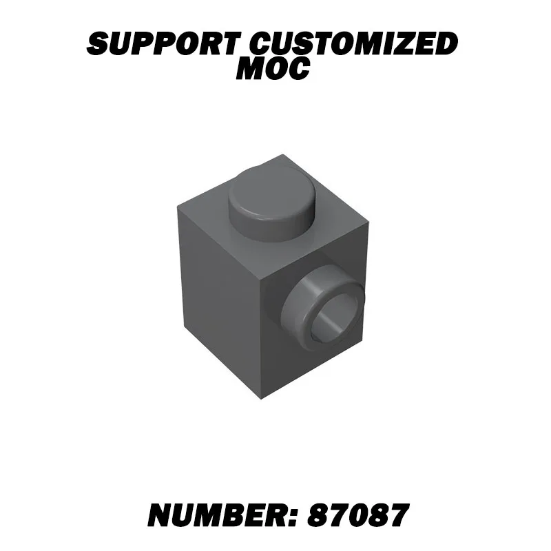 MOC 87087 벽돌 변형 1x1 측면 스터드 포함 블록 교육용 부품 액세서리 어린이 하이테크 장난감 50g