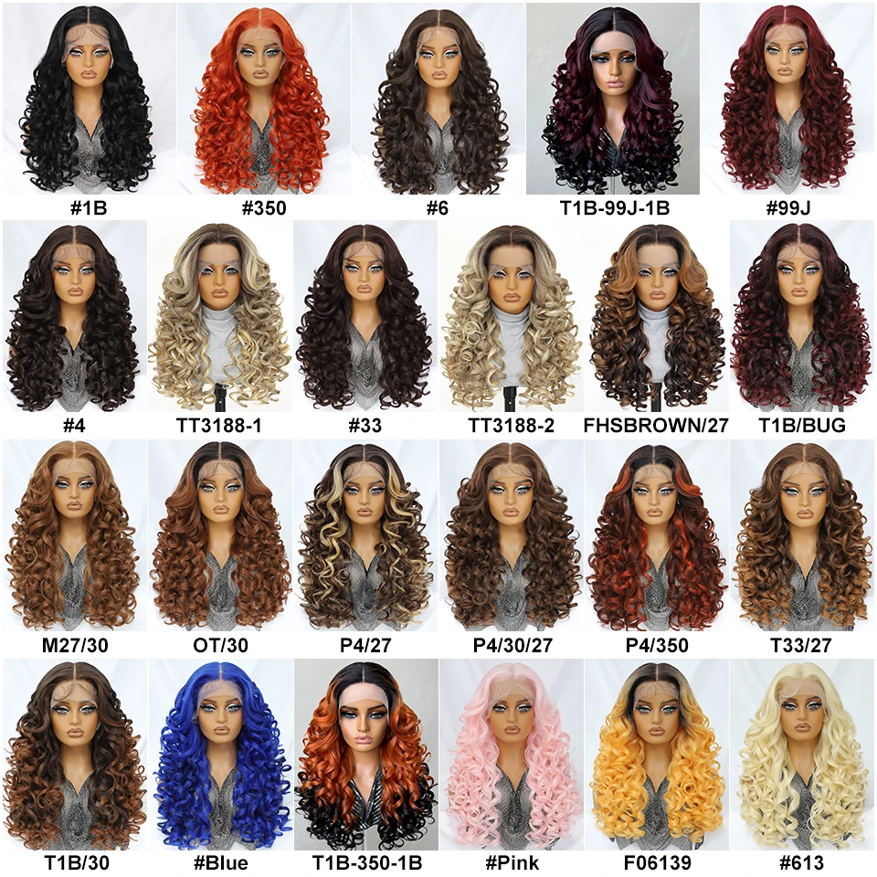 13x6 Lace Frontal Wig Synthetic Latisha Women Wigs 24 Inch High Temperature Fiber Lace Wigs With Baby Hair For African Women