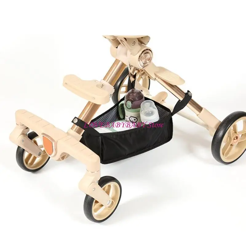 ポータブルベビーカーボトムストレージバスケット大容量オーガナイザーバッグコンテナおむつと牛乳ボトル4XBC