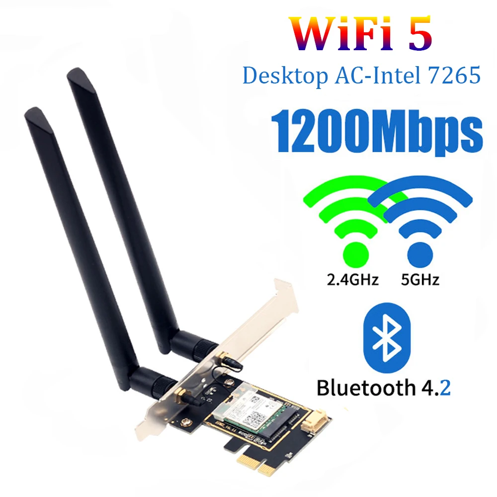 

AC1200 Bluetooth 4.2 PCi Express Wifi Adapter For Desktop PC