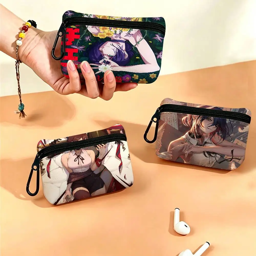 reze chainsaw man Oxford Fabric Mini Coin Wallet Smooth Zipper Hanging Design Multi-use Small Storage Bag For Travel