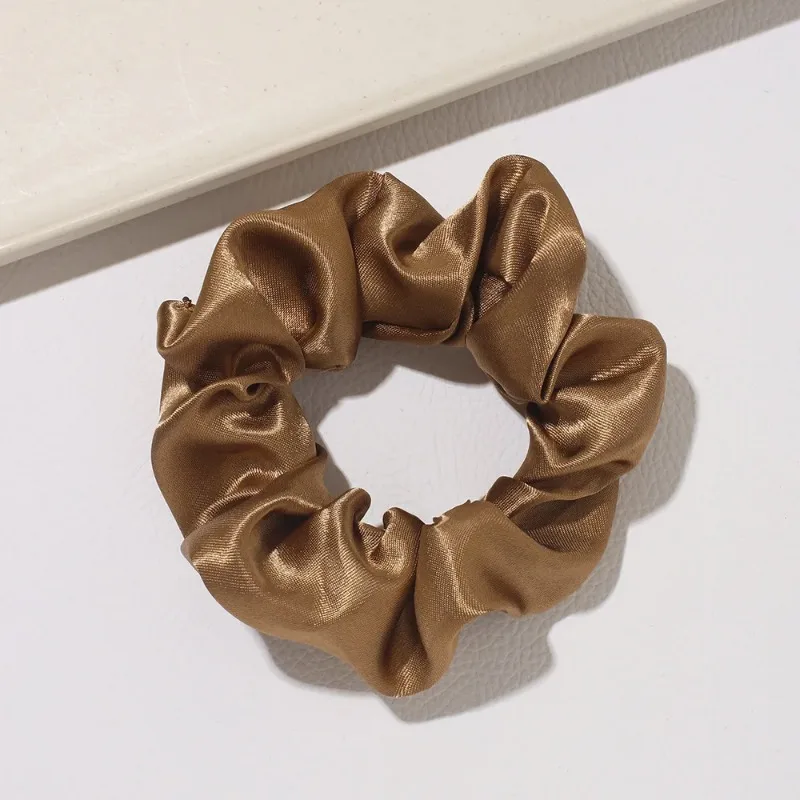 Satin Solid Color Scrunchies Elastic Hair Bands New Women Girls Hair Accessories Ponytail Holder Silk Hair Ties