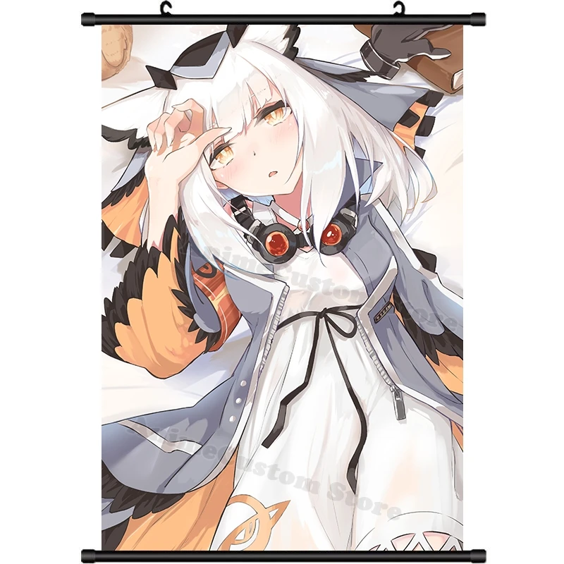 Anime Game Arknights Ptilopsis Cosplay Cartoon HD Wall Scroll Roll Painting Poster Hanging Picture Poster Gift