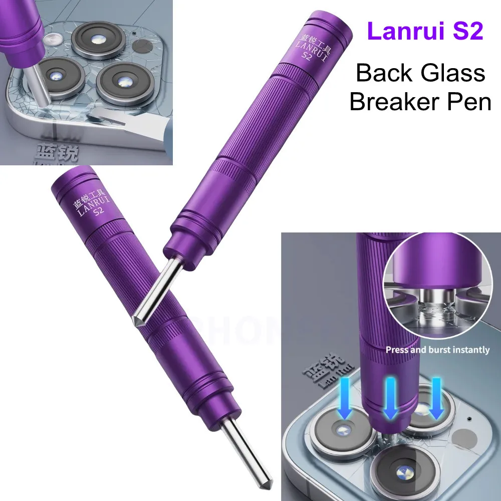 Lanrui S2 Mobile Phone Glass Back Cover Blasting Pen LCD Camera Rear Len Crack Demolishing Pen Fixed-point Breaking Glass Tools
