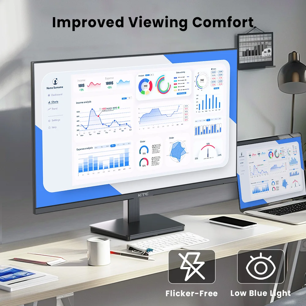 شاشة ألعاب KTC H27T27، شاشة 27 بوصة 2560 × 1440 IPS، معدل تحديث 100 هرتز، وقت استجابة HDR10 1 مللي ثانية، ضوء أزرق منخفض وخالي من الوميض #4