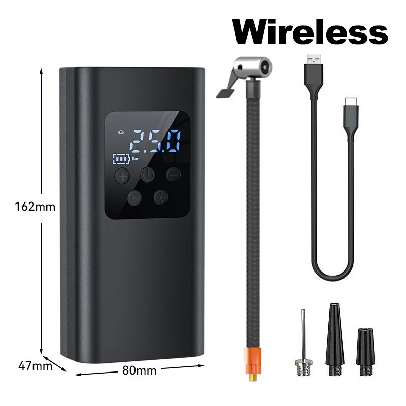 EAFC Auto Draadloze Luchtpomp Luchtcompressor Bandenbal Inflator Led Licht Mini Bandenpomp Elektrisch voor Auto Motor Ballen