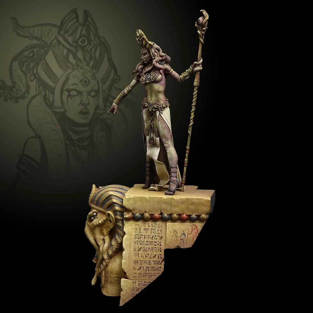 1/24 Resin unpainted Model Kit, Ancient Egyptian Female Warrior (with base) Unassembled and unpainted GK