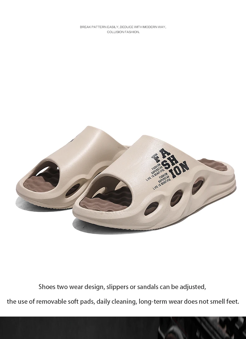 Sommer-Hausschuhe für Herren, neuer Modetrend, Sport-Oberbekleidung, dicker Boden, Gefühl weicher Boden, bequem, atmungsaktiv, rutschfest – Detail 4