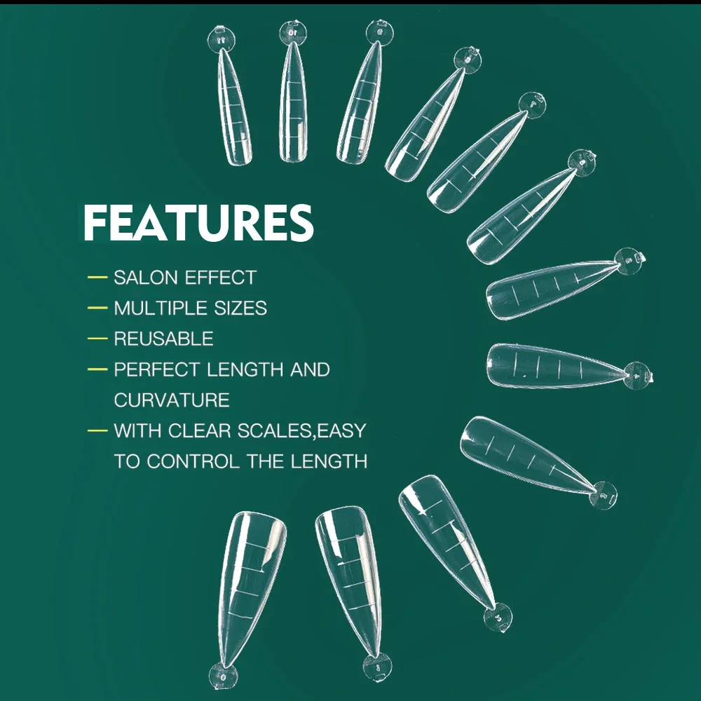 Nailpop sistema duplo formas de unhas extensão acrílica pontas de unhas falsas formas superiores para unhas gel construção molde ferramentas de arte 120 pçs/caixa