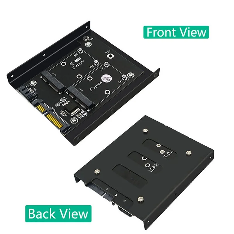 Dual mSATA SSD to Dual SATA3 Converter Adapter Card with 3.5 Inch HDD Bracket