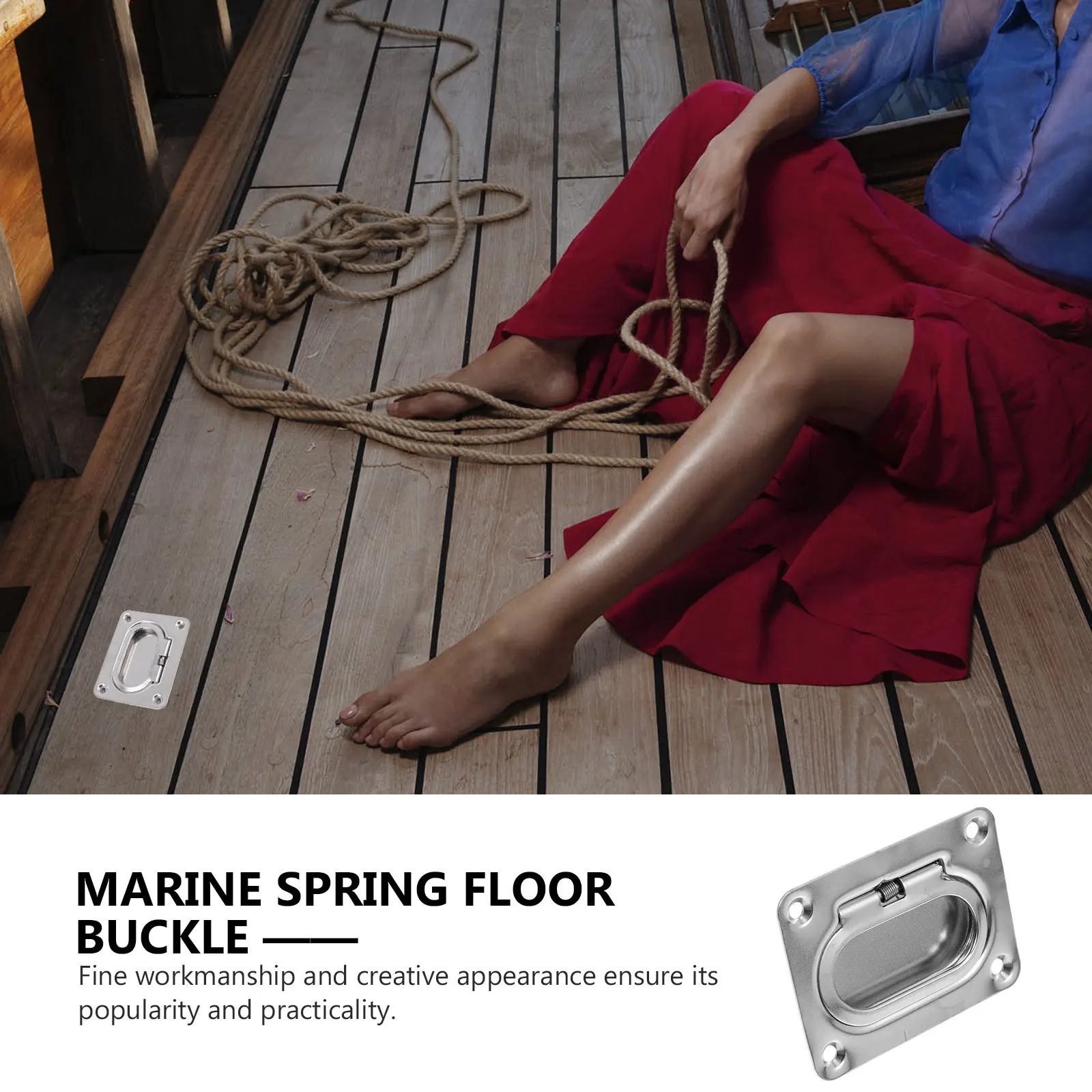 

1 Set Of Stainless Steel Deck Handle Boat Accessories Kayak Door Grip Yacht Cabin Floor Fixing Handle Deck Grip Kayak Supply