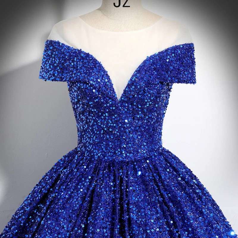 Ball Gown Dress Women Long Dresses Sexy Vestidos Y2k Streetwear V Neck Elegant Splice Party Night Work Off Shoulder Sequins view 4