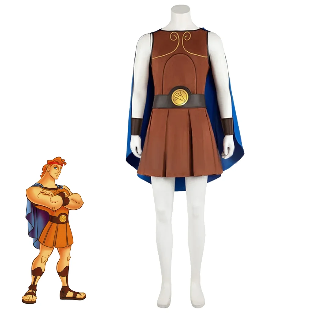 

Костюм для косплея Геркулеса с накидкой и поясом, мужской наряд для Хэллоуина и карнавала, нарядный костюм героя