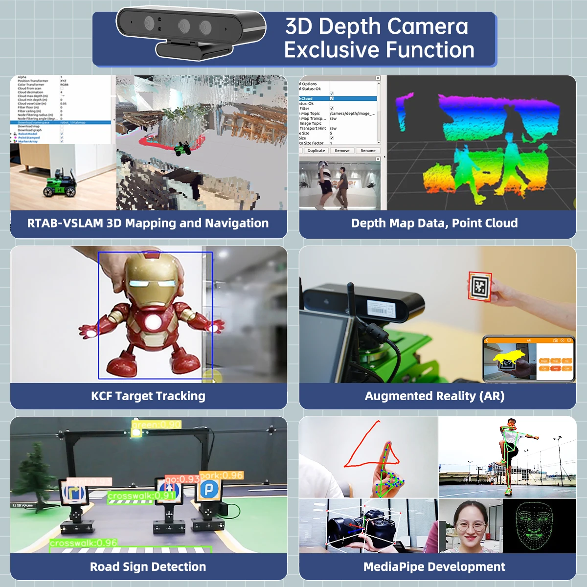 Robô Hiwonder JetAcker Jetson Nano ROS2 com estrutura Lidar Ackerman Kits robóticos educacionais para educação SLAM e ROS