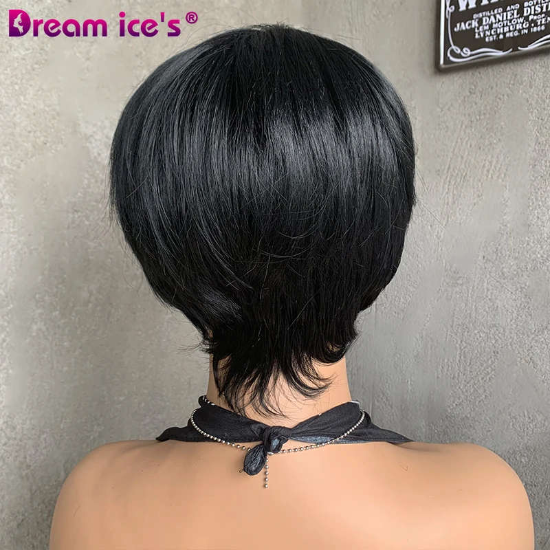 Short Synthetic Wigs for Black Women Short Straight Wig with Bangs  Heat Resistant Fashion Pixie Cut Wig Cheap  Wigs Daily Wear