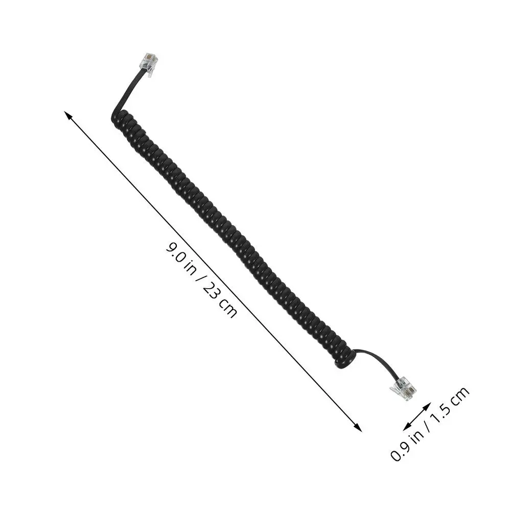 3pcs Telephone Cord for Landline Phone Cables Coiled Wire Black Durable Material Practical Use Stable Transmission