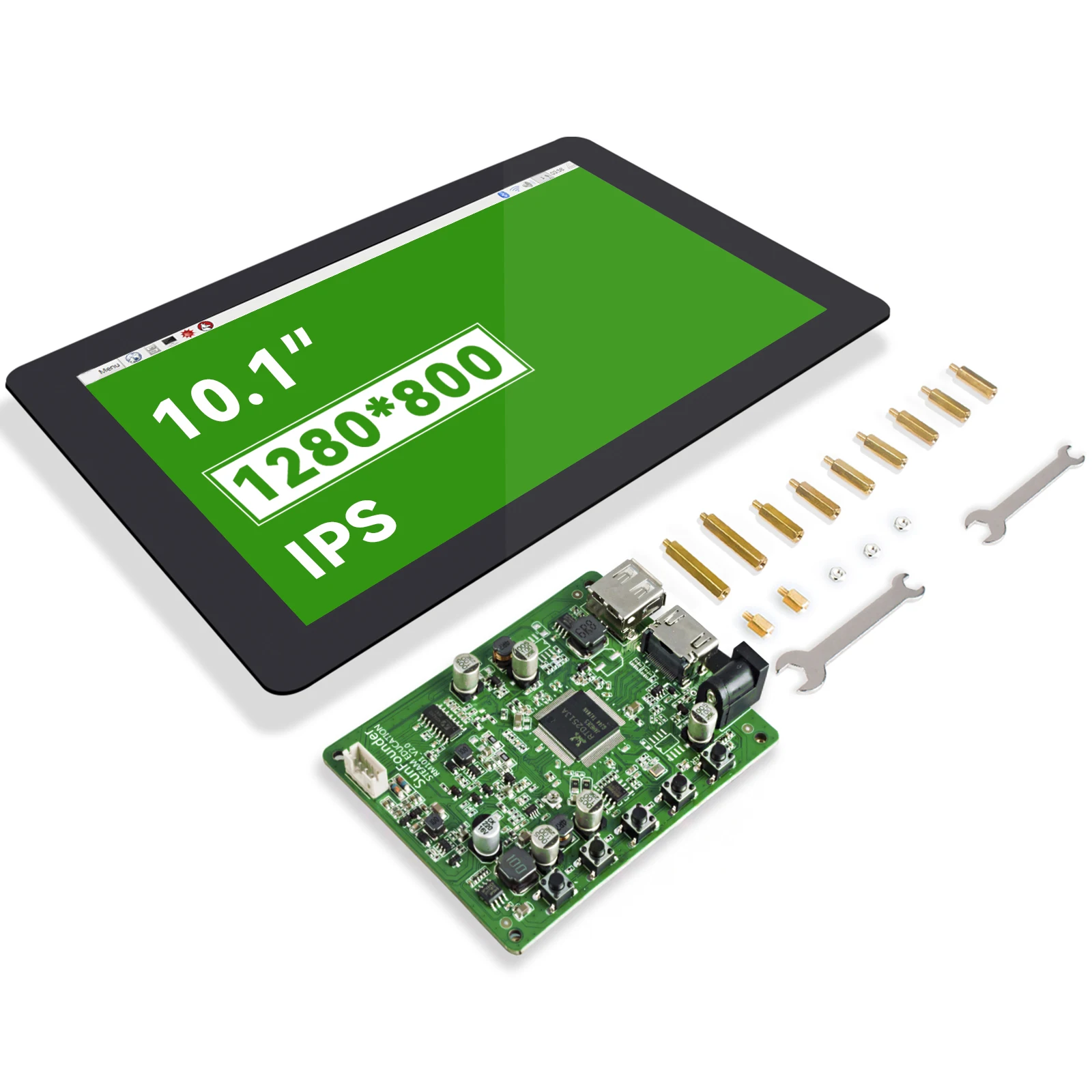 SunFounder 10.1 IPS LCD Touch Screen HDMI 1280*800 for Raspberry Pi 4B 3B+ 3B 2B  LattePanda Beagle Bone (Pi NOT Included)