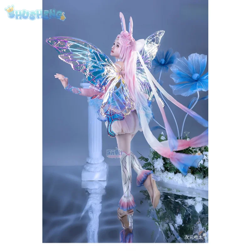 Eevee تأثيري Evoli Pokemo زي Évoli شعر مستعار أجنحة فستان الدعائم اكسسوارات مجموعة حفلة الهالوين المرأة الحلو موحدة #1